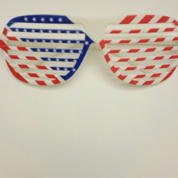 Sunglasses Red White and Blue Aviators - Picture 2 of 4